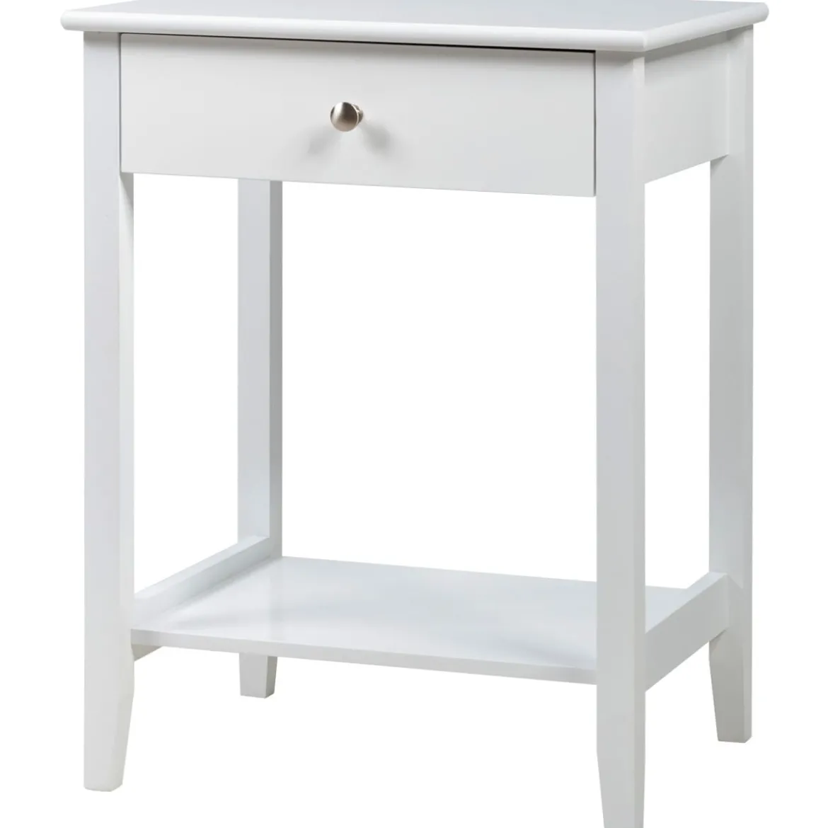 Sofatisch 2-Stufiger Nachttisch aus Holz mit Schiebeschublade 47,5 x 36 x 62 cm Weiß