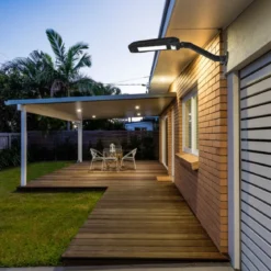 Solarleuchte Wasserdicht Solarlampen Garten Solarstrahler 60 LEDs Fernbedienung Schwarz