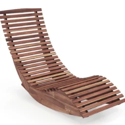 Sonnenliege Akazienholz ergonomische Holzliege Gartenliege Terrassenliege bis 160 kg belastbar 157 x 60 x 76 cm Natur