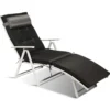 Sonnenliege Einstellbar Gartenliege Liegestuhl Relaxliege Strandliege mit Kissen Grau