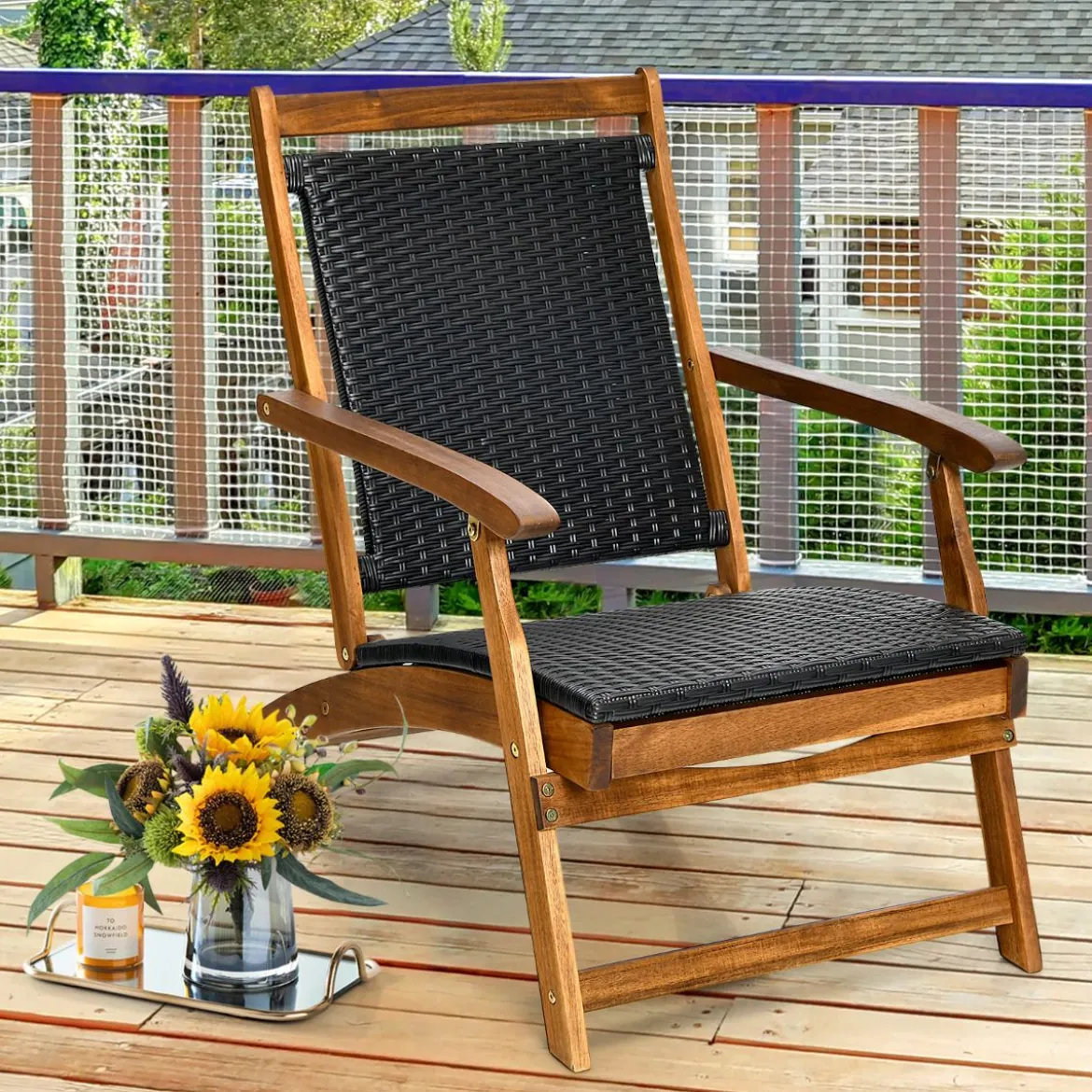 Sonnenliege Klappbar Gartenliege mit Ausziehbarer Fußteil & Ergonomischer Rückenlehne
