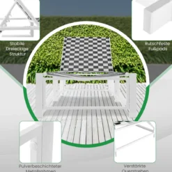Sonnenliege mit Rollen XXL Gartenliege mit verstellbarer Rückenlehne Terrassenliege bis 180 kg belastbar