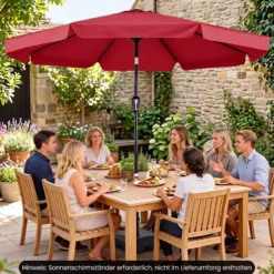 Sonnenschirm 300cm Neigbarer Gartenschirm mit Stabiler Metallstange 8 Streben Kurbel