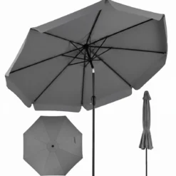 Sonnenschirm 300cm Neigbarer Gartenschirm mit Stabiler Metallstange 8 Streben Kurbel