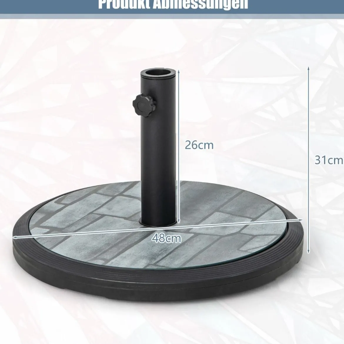 Sonnenschirmständer 15 kg Schirmständer für Schirmstangen von 35/38/48 mm