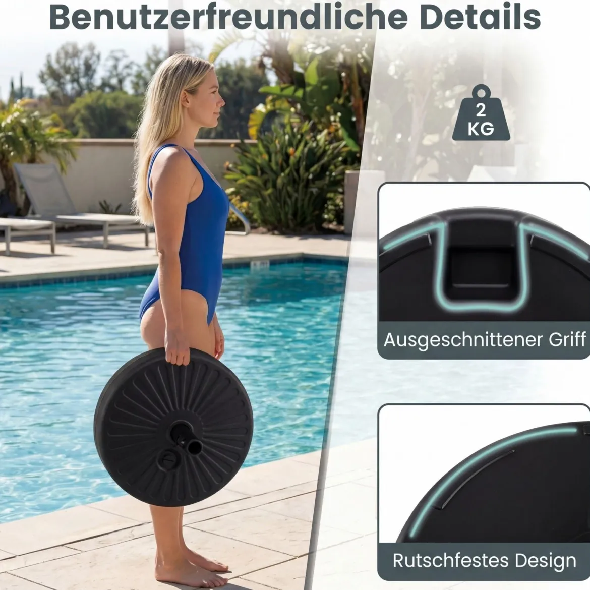 Sonnenschirmständer 22 Liter / 25 kg Befüllbar Schirmständer für Schirmstangen von 38 / 48 mm