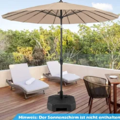 Sonnenschirmständer 17,5 Liter / 30 kg befüllbar mit Wasser oder Sand Schirmständer für Schirmstangen von 38/48 mm