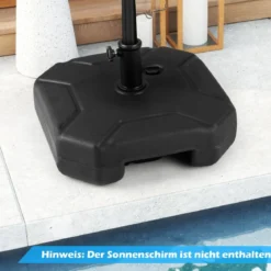Sonnenschirmständer 17,5 Liter / 30 kg befüllbar mit Wasser oder Sand Schirmständer für Schirmstangen von 38/48 mm