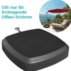 Sonnenschirmständer mit Rollen 150kg befüllbar rollbar Schirmständer für große Ampelschirme Ampelschirmständer für Garten Terrasse