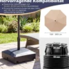 Sonnenschirmständer mit Rollen Befüllbar bis 80kg für 36 / 38 / 48 mm Schirme Schwarz