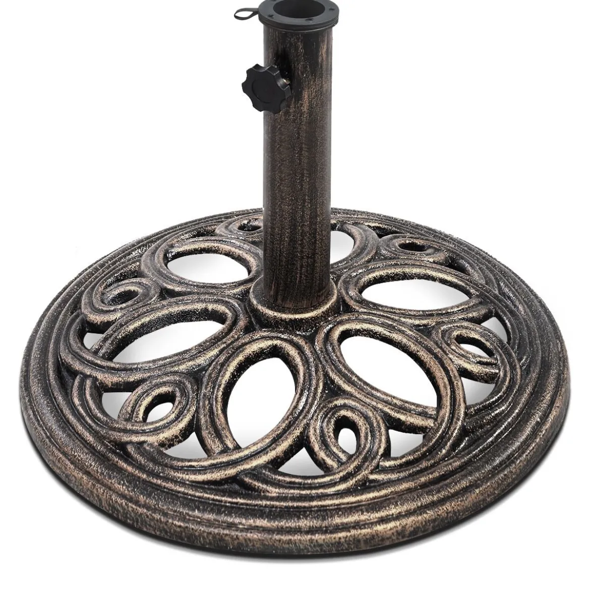 Sonnenschirmständer stabiler Schirmständer aus robustem Gusseisen für 38 mm bis 48 mm Gestänge