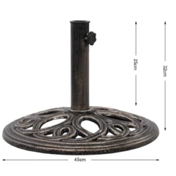 Sonnenschirmständer stabiler Schirmständer aus robustem Gusseisen für 38 mm bis 48 mm Gestänge