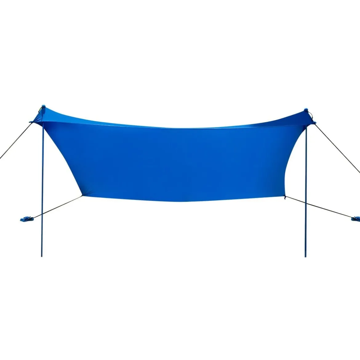 Sonnensegel Camping Sonnenschutz mit 4 Sandsäcken und 2 Alustangen Lycra Sonnendach Blau