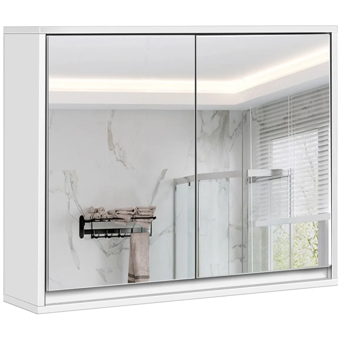 Spiegelschrank Badezimmer Badezimmerspiegel mit Ablagen Badezimmerspiegelschrank Weiß