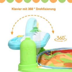 Spieldecke Spielmatte mit abnehmbares und drehbares Klavier Rainforest Erlebnisdecke mit Licht