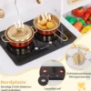Spielküche aus Holz mit Spüle & Wasserhahn Spielzeugküche mit Zubehör für KinderWeiß