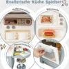 Spielküche Kinder mit 49 Zubehör Kinderküche mit Licht & Sound Kinderspielküche Grau