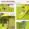 Spielturm Klettergerüst mit Schaukel Rutsche und Leiter Outdoor Kinder Kletterturm 225 x 203 x 168 cm Grün