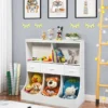 Spielzeugregal mit 5 Fächern & 3 Schubladen Kinderregal Spielzeug Organizer 93 x 40 x 94 cm Weiß