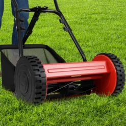 Spindelmäher handgeführter Rasenmäher mit 30 cm Schnittbreite 18,5 Liter Fangkorb Rot
