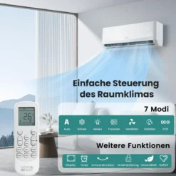 Split Klimaanlage 12000BTU Klimageräte mit Heizfunktion Kältemittel R32 Inkl. Montagematerial