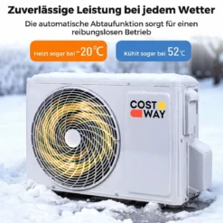 Split Klimaanlage 9000 BTU 3,4kW Inverter Klimagerät mit Heizfunktion Air Conditioner mit WiFi & App