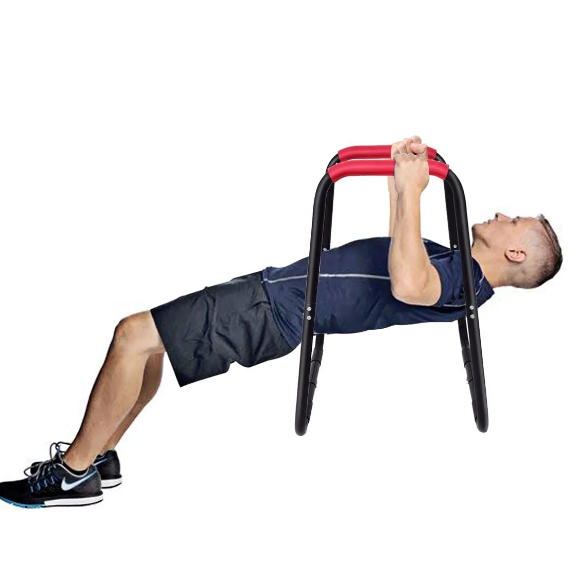 Sports Dip Station Fitness Parallettes Barren Einstellbarer Dip Stand 83 x 69 x 95 cm Schwarz
