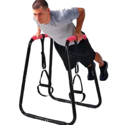 Sports Dip Station Fitness Parallettes Barren Einstellbarer Dip Stand 83 x 69 x 95 cm Schwarz