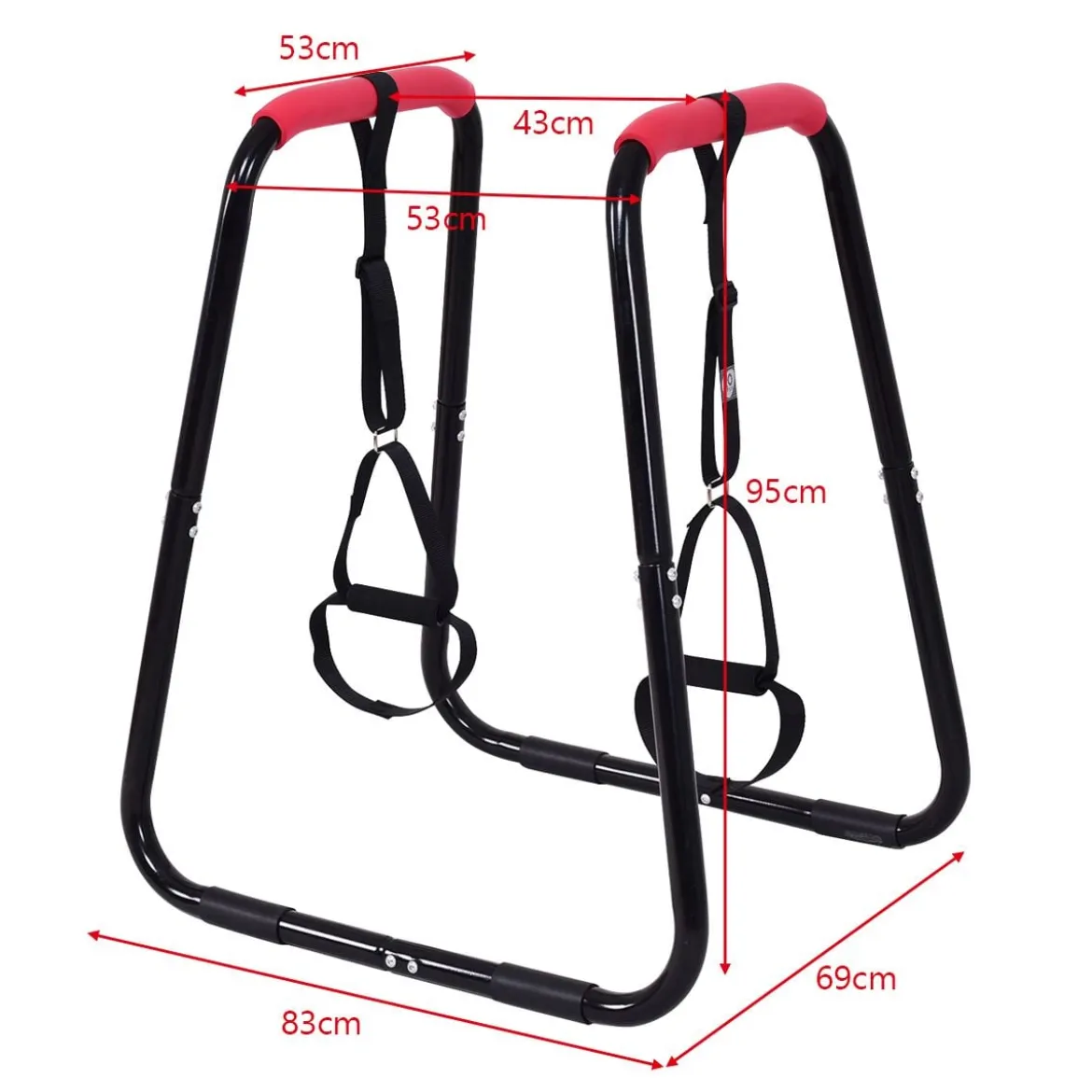 Sports Dip Station Fitness Parallettes Barren Einstellbarer Dip Stand 83 x 69 x 95 cm Schwarz