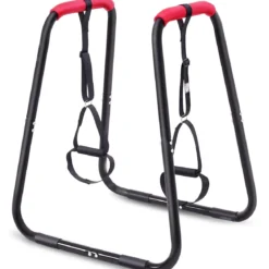 Sports Dip Station Fitness Parallettes Barren Einstellbarer Dip Stand 83 x 69 x 95 cm Schwarz