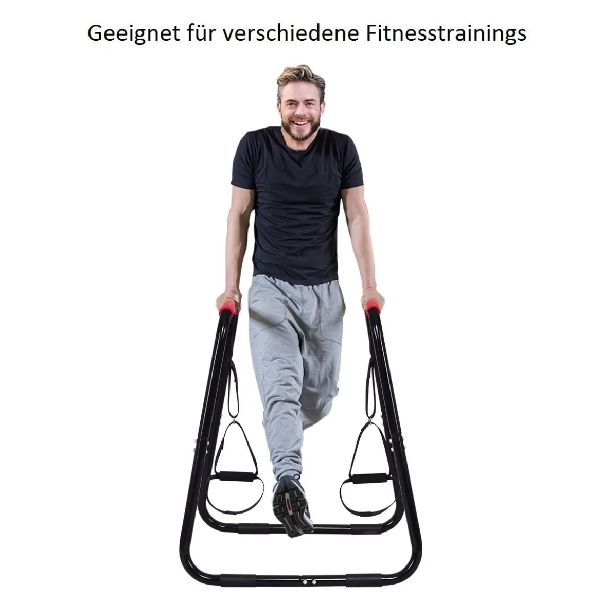 Sports Dip Station Fitness Parallettes Barren Einstellbarer Dip Stand 83 x 69 x 95 cm Schwarz