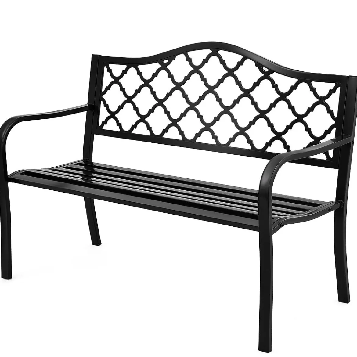 Stahl-Gartenbank Terrassenbank Gartenmöbel geeignet für Rasen Terrasse Veranda Hof