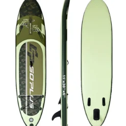 Stand Up Board Set Aufblasbares Paddelbrett Surfboard Grün 335 x 76 x 15 cm