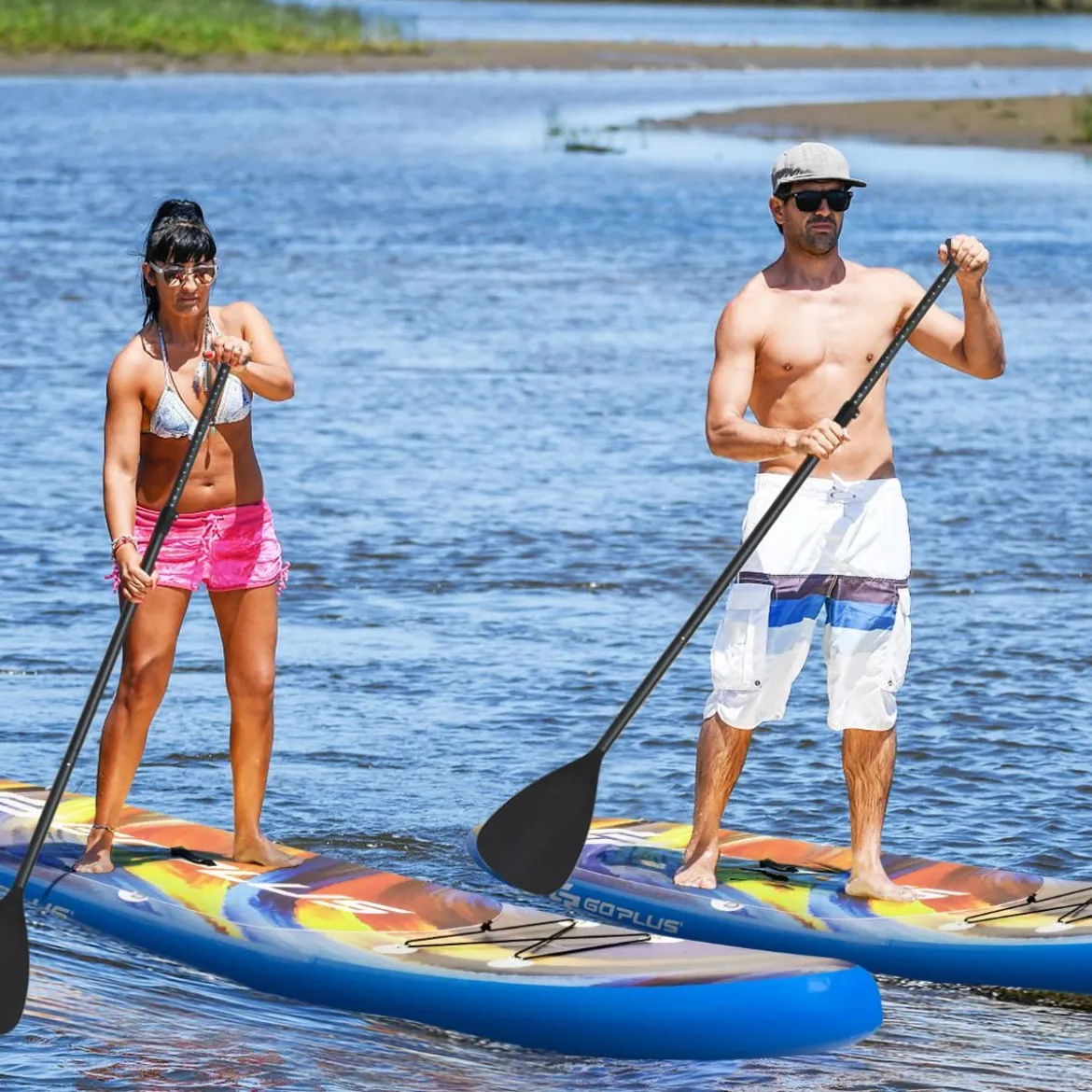 Stand Up Paddling Board Rucksack Pumpe verstellbares Paddel Sicherheitsleine Bungee-Seil und Reparaturset Blau