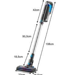 Staubsauger kabellos ultraleicht 6-in-1 Handstaubsauger hohe Saugkraft mit Lithium-Akku Blau