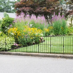 15 Stück Dekorativer Gartenzaun Metall Beetzaun Steckzaun Dekozaun Absperrzaun Schwarz