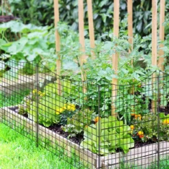 5 Stück Dekorativer Gartenzaun aus Metall Landschaftszaun 98 cm Hoch Schwarz