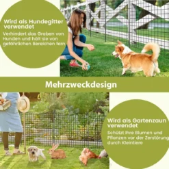 5 Stück Dekorativer Gartenzaun aus Metall Landschaftszaun 98 cm Hoch Schwarz