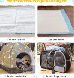 100 Stück Hunde Trainingsunterlagen mit Auslaufsicheres 5-lagiges Design Welpenunterlagen 60 x 60 cm