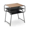 3-stöckiger Beistelltisch mit Aufbewahrungsregal Industrieller Tisch 50 x 40 x 55 cm Natur + Schwarz