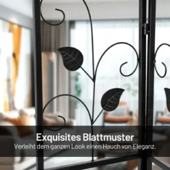 3-stöckiger Eck-Pflanzenständer aus Metall treppenförmiger Blumentopfhalter hübsches Pflanzenregal mit Blattmustern