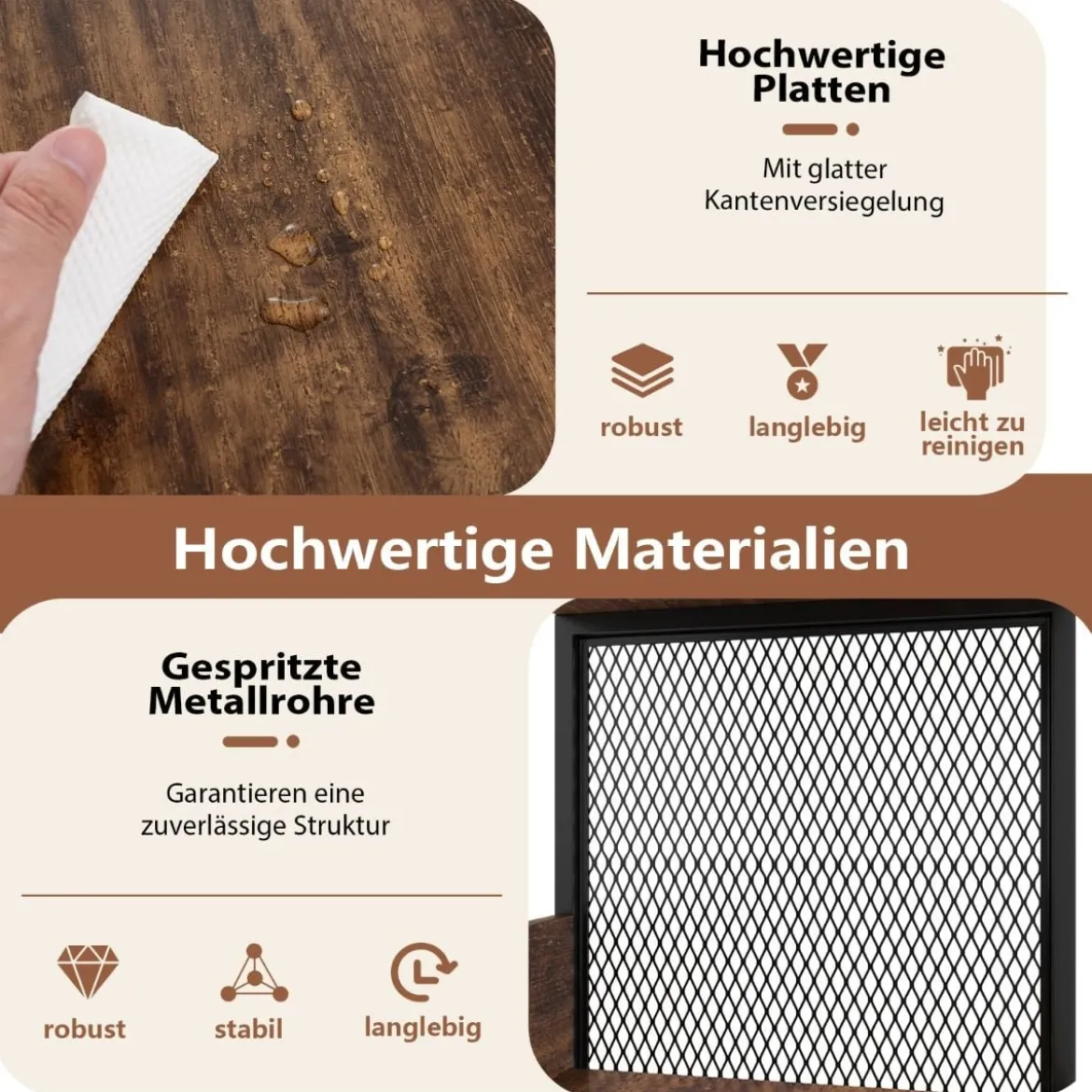 3-stöckiger Plattenspielerständer für bis zu 300 Alben & 3 Herausnehmbaren Trennwänden