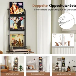 5-stöckiger Plattenspielerständer mit Vinyl-Ausstellungsregal Schallplattenständer Plattenhalter