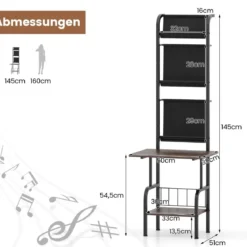 5-stöckiger Plattenspielerständer mit Vinyl-Ausstellungsregal Schallplattenständer Plattenhalter