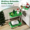 2-stöckiger Rollwagen in Rentierform Servierwagen Küchewagenfür Weihnachten Grün