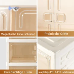 6 Stöckiger Schuhschrank für 12 Paar Schuhe mit Magnetischen Türen Freistehendes Schuhregal