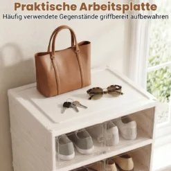 6 Stöckiger Schuhschrank für 12 Paar Schuhe mit Magnetischen Türen Freistehendes Schuhregal