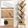 10-stöckiges Baum-Bücherregal mit Schublade Bodenstehendes Lagerregal Natur