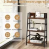 3-stöckiges Bücherregal aus Holz mit Metallrahmen & Kippschutz Industrielles Leiterregal