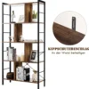 5-stöckiges Bücherregal Bücherregal mit Metallrahmen Standregal Holz 74 x 30 x 154,5 cm Braun